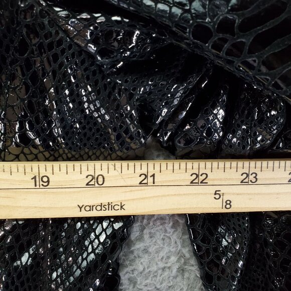 Pamela McCoy Jacket Womens Large Black Genuine Leather Lizard Embossed - Picture 7 of 9